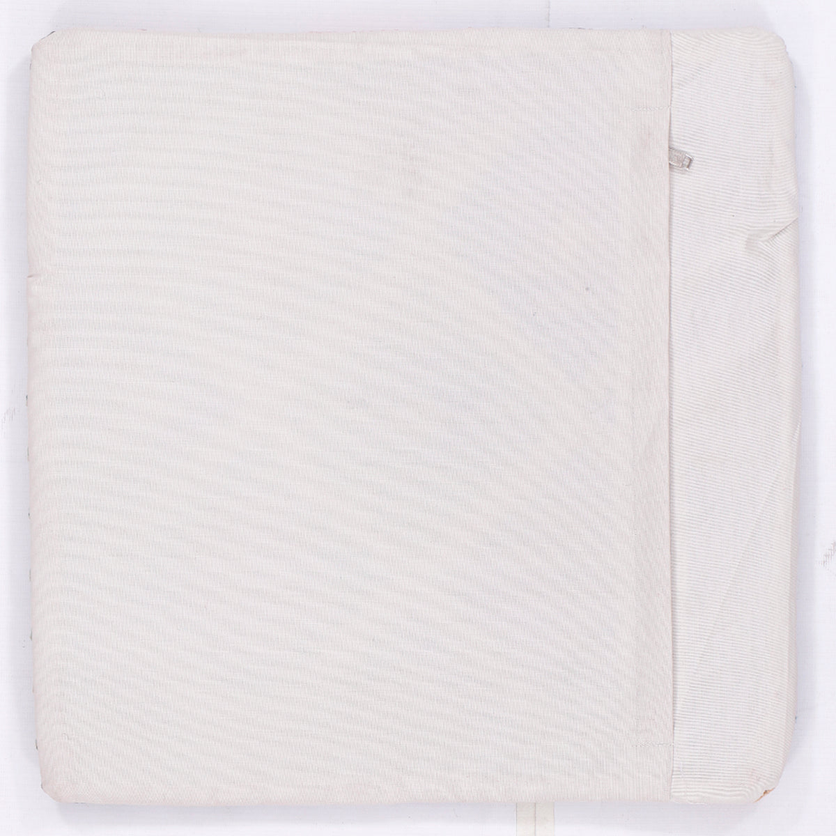 Kilim cushion cover back in light cream with stitched edge and side seam