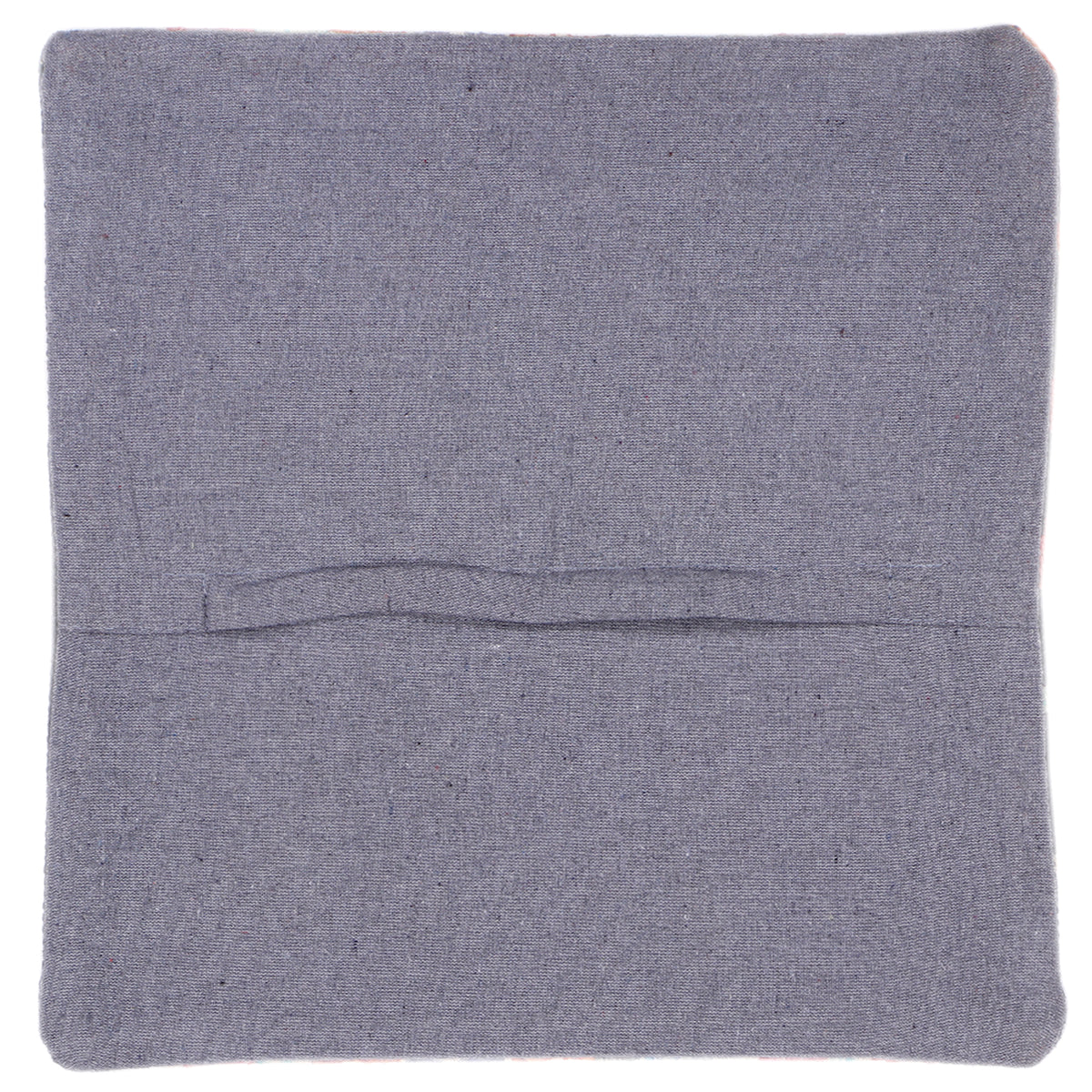 Solid gray cushion cover with stitched seam, plain reverse, 45x45 cm
