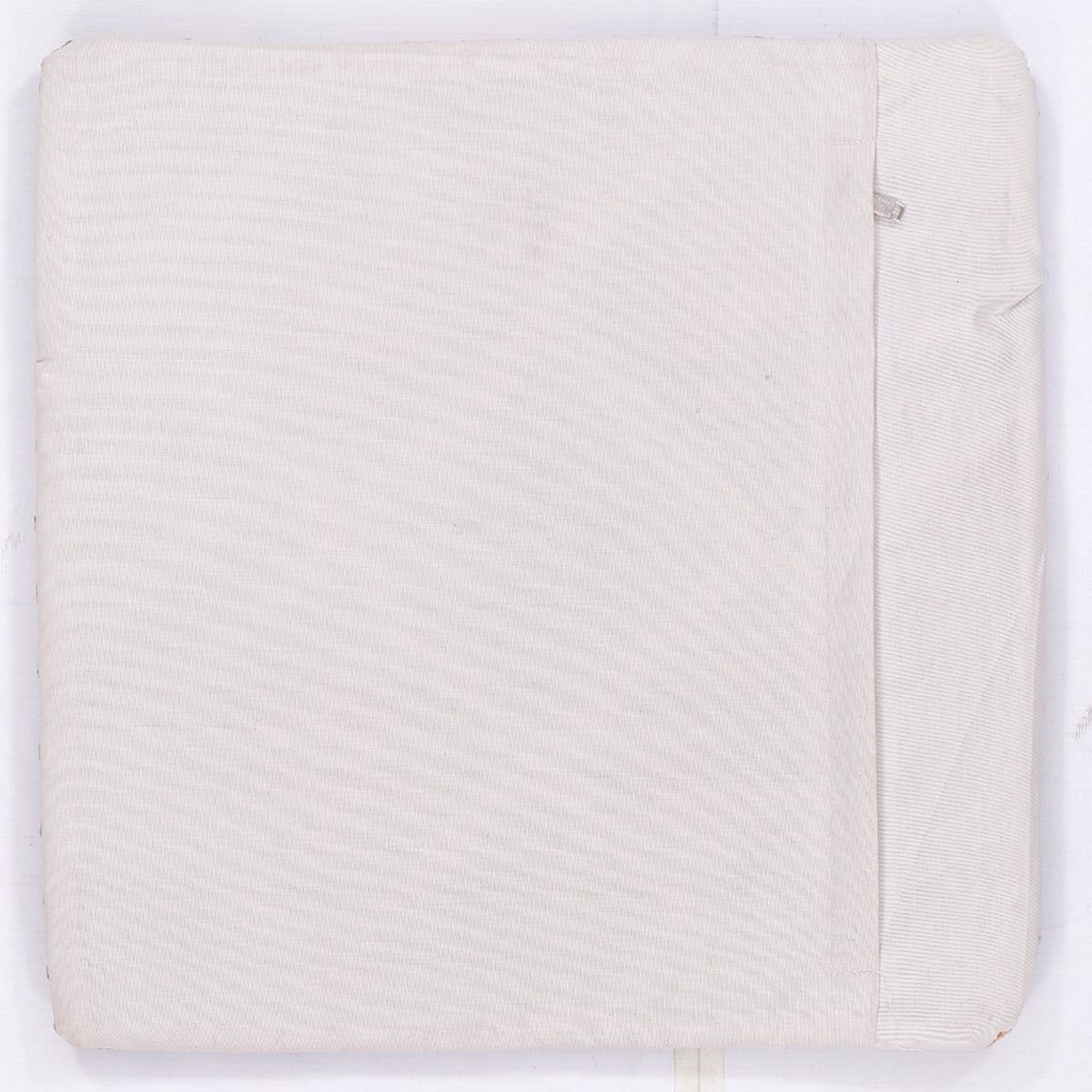 Kilim cushion back in off-white woven fabric with side seam